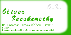 oliver kecskemethy business card